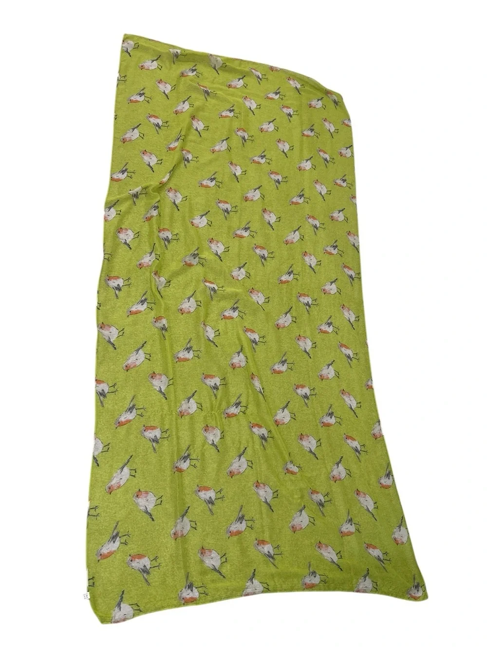 Unbranded chartreuse orange Bird-Print Lightweight viscose Scarf 74 x 34 inches
